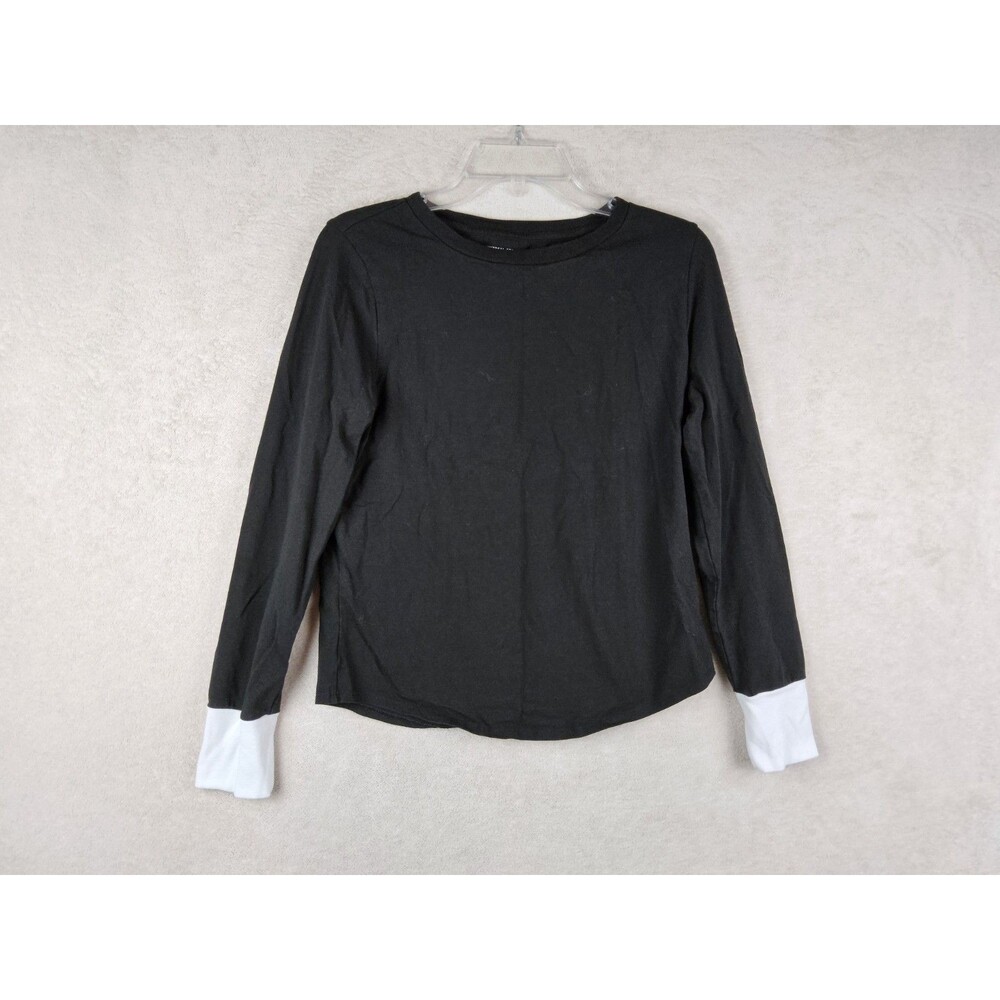 Universal Standard Women's Long Sleeve White Cuff Black Top Size 2XS (6-8)